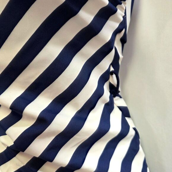 Sun & Sea Nautical Chic One-Shoulder Swimsuit - Size 14 - Picture 6 of 13